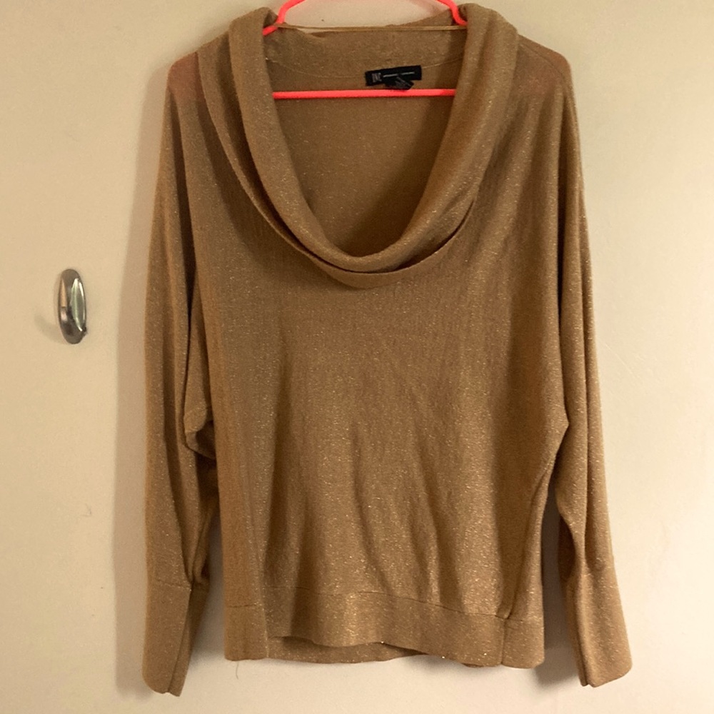 International Concepts Gold V-Neck Thin Sweater